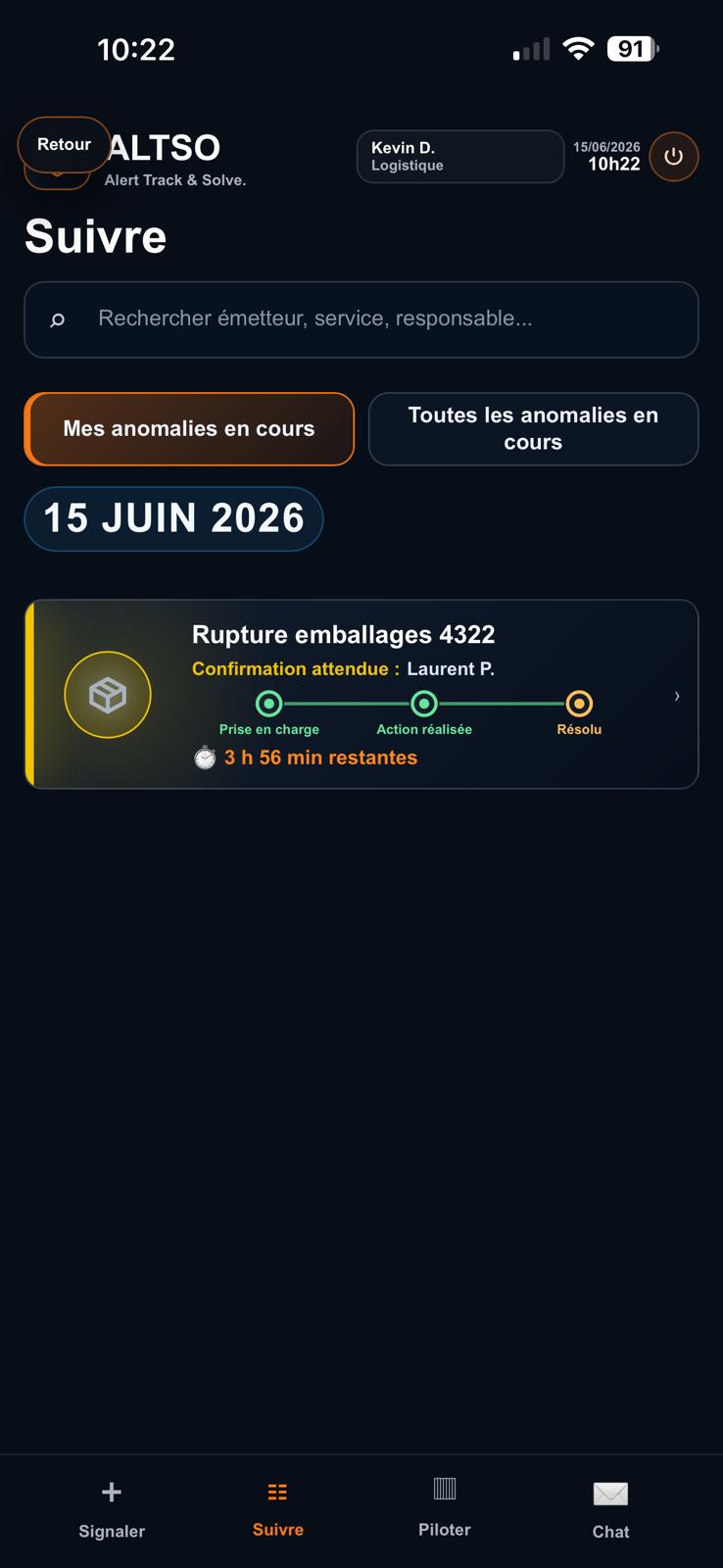 Capture ALTSO du workflow apr&egrave;s action r&eacute;alis&eacute;e.