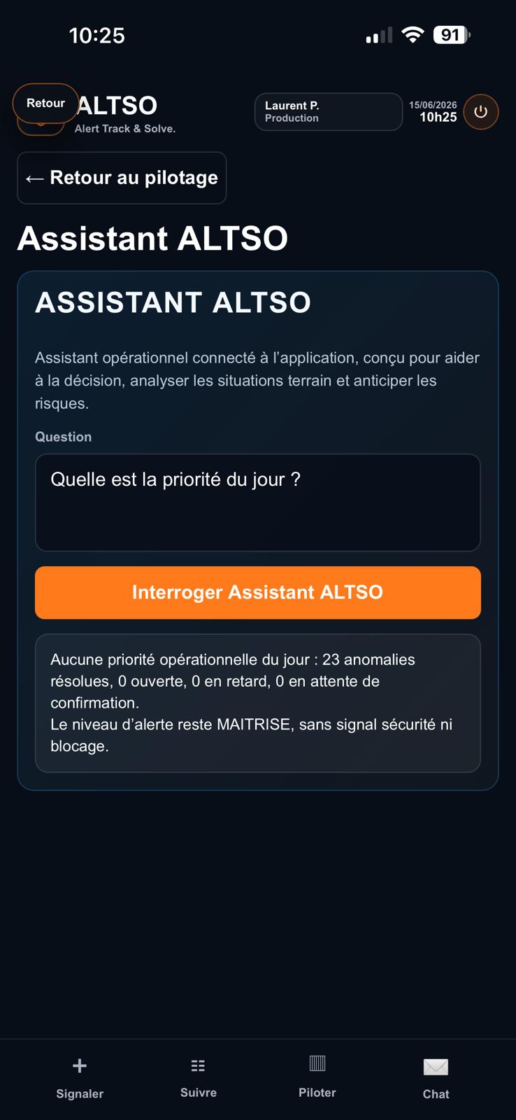 Capture ALTSO d'une r&eacute;ponse de l'assistant IA.